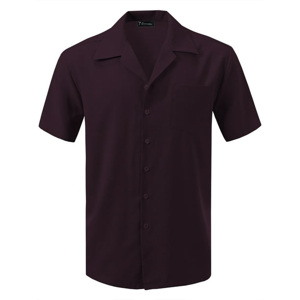 7 Encounter - 7Encounter Men's Camp Dress Shirt Purple Size XL ...