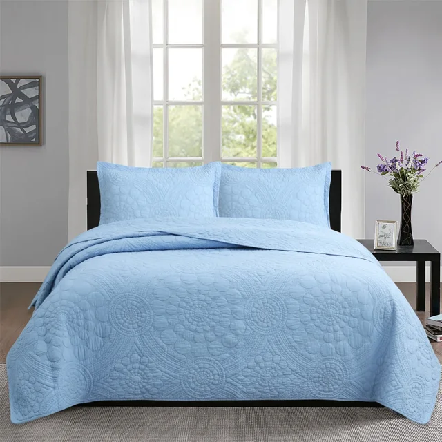 Colcha de algodón de lujo para cama, cubierta de cama, colchas dobles y cubiertas, edredón de cama de pareja euro, manta de verano y funda de almohada, 3 piezas