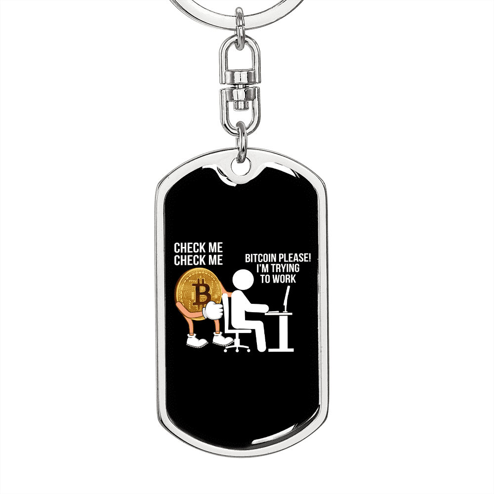Check Me Crypto Stainless Steel or 18k Gold Premium Swivel Dog Tag Keychain  - Walmart.ca