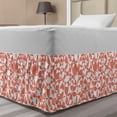 thumbnail image 1 of Geometric Bed Skirt, Retro Inspired Repetitive Pattern with Nested Pastel Rounds Print, Elastic Bedskirt Dust Ruffle Wrap Around for Bedding Decor, 4 Sizes, Salmon and White, by Ambesonne, 1 of 2