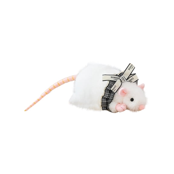 Cute Mouse Stuffed Animal, Soft Plush Toy With Checkered Outfit, Decorative Fuzzy Rat Doll For Teens, S, Home Decor - F
