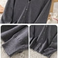 thumbnail image 3 of Girls Lightweight Cardigan Sweater Size 7 Basic Open Front V Neck Cardigans School Uniform Kids Casual Cute Outwear Dark Gray, 5-6 Y, 3 of 6