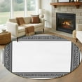 thumbnail image 2 of White Greek Key Large Area Rugs for Bedroom Living Room, Soft Non Slip Carpet Bedside Rug, Geometric Greece Ancient Farmhouse Geo Round Floor Cover Kitchen Accent Rug 6' for Dining Room/Office, 2 of 9