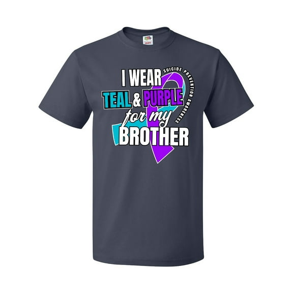 Inktastic Suicide Prevention I Wear Teal and Purple for My Brother T-Shirt