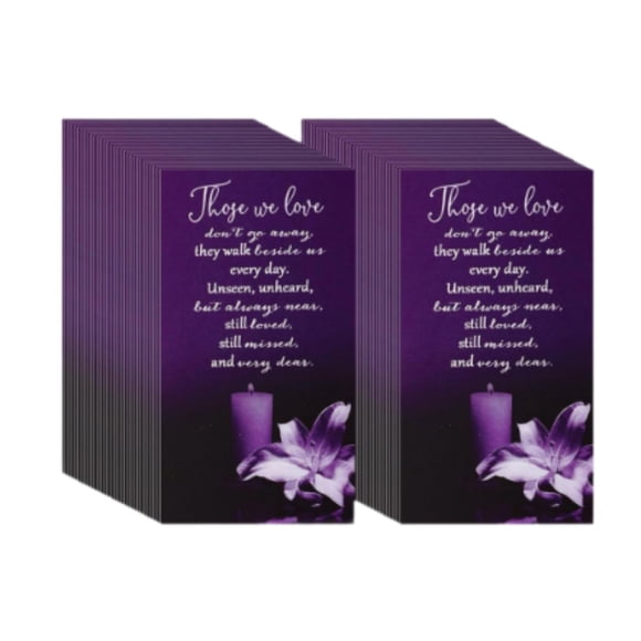 predolo 50 Condolence Cards, Prayer Cards for Funerals, Multifunctional Centerpiece with violet