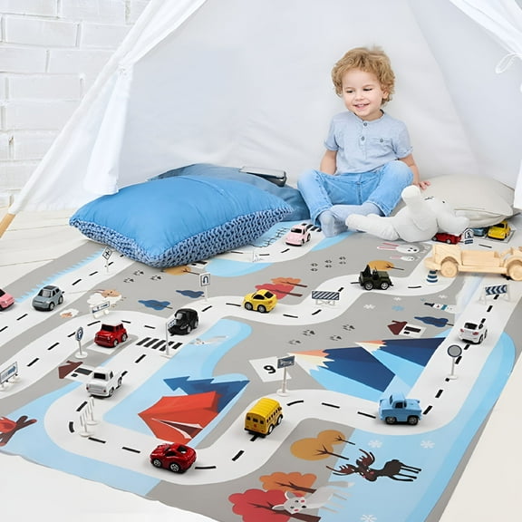 BESTSKY Play Mat - Car Play Mat City Town and Parking, Learn & Have Fun Safely - For Cars & Toys, 51.1x39.3in Large