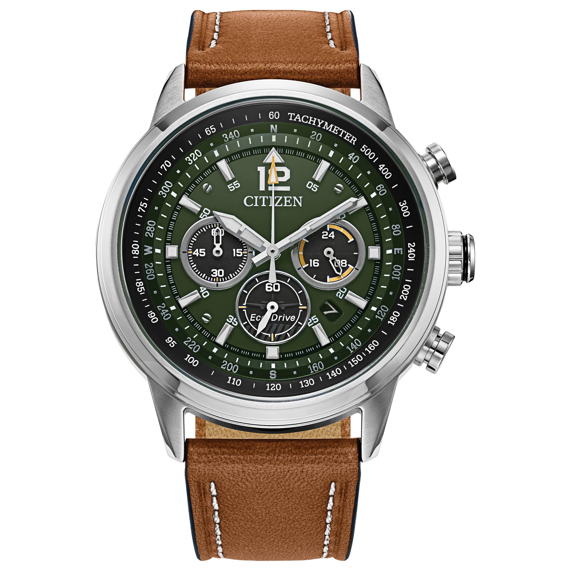 Citizen Eco-Drive PCAT World Time Chronograph, Green Dial, Men's