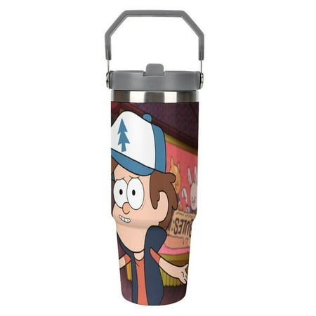 

Gra_vity Falls American Horror Stories Anime 30oz Stainless Steel Vacuum Insulated Tumbler with Lid And Straw for Water Insulated Water Bottle Fits in Any Car Cup Holders Double Wall Insulated Tumble