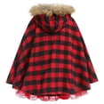 thumbnail image 6 of IBTOM CASTLE Kids Baby Girls Christmas Party Dress Women Xmas Red Plaid Tutu Dress with Hooded Cloak Cape Family Matching Fancy Dress up Costume 4-5 Years Red Dress + Cape, 6 of 8