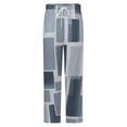 thumbnail image 5 of Abstract Blue Rectangle Pattern Winter Female Pants Flannel High Waist Women Pants Lady Warm Straight Leg Plush Trousers, 5 of 7