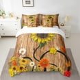 thumbnail image 2 of Wildflower Sunflower Comforter Set King 7 Piece Farmhouse Floral Bed in a Bag,Rustic Cabin Decor Flower Bedding Set with 1 Fitted Sheet,1 Flat Sheet,2 Pillowcases,2 Throw Pillow Covers, 2 of 5