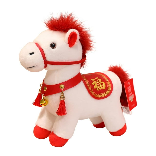 Caballo de peluche de juguete, caballo de peluche, muñeco de caballo ligero, adorable, para el hogar y la oficina. 8 pulgadas