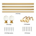 thumbnail image 4 of Curtain Rod clear acrylic plexiglass finials Gold Adjustable drapery rod 76 to 140 cm with 3 piece curtain brackets. 30 to 55 inch length., 4 of 5