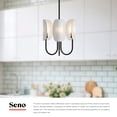 thumbnail image 3 of CH450715MBCW-Alora Lighting-Seno - 3 Light Chandelier-14.25 Inches Tall and 15 Inches Wide-Matte Black Finish-White Cotton Shade Color, 3 of 7