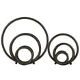 thumbnail image 1 of Urban Trends Collection 39536 Metal Round Abstract Design Sculpture, Metallic Finish - Black, Set of 2, 1 of 1