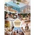 thumbnail image 5 of Blue Coastal Wave Table Cloth, Summer Modern Ocean Beach Waterproof Tablecloth for Square Tables, Reusable Washable Fabric Table Cover for Restaurant Kitchen Dining Tables 60"x60", 5 of 6