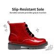 thumbnail image 3 of Botas de combate con glitter DREAM PAIRS para niña, color rojo, talla 8 para niños pequeños, 3 of 6