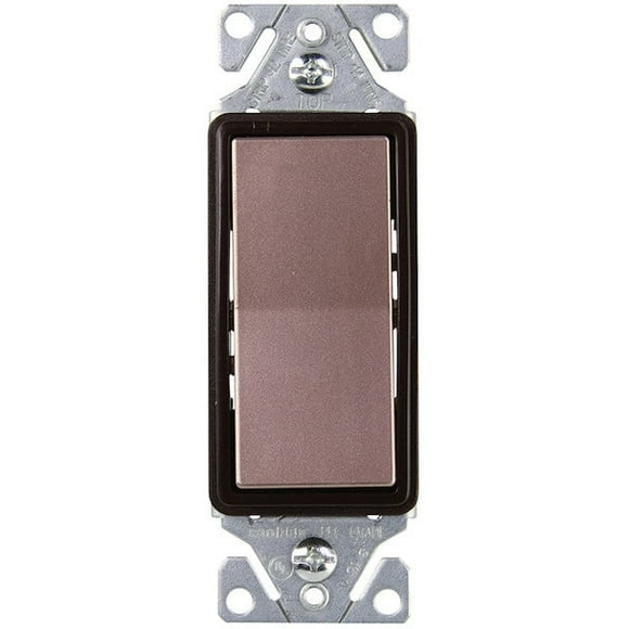 7501BB-K-L - AC SWITCH ROCKER 15A 1P1T ON-OFF DECORA INSERT 120V/277V BRONZE