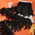 thumbnail image 4 of Fashion Feather Trimming with Cloth Band Ornament Accessories Black 130~180x1mm, 4 of 9