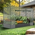 thumbnail image 3 of Crop Cages for Garden Plant, 9.8x3.3x6 Ft Plant Protection Tent with Zippered Door, Raised Bed Cover, Garden Bed Cover with Frame, Wind-Resistant Plant Cages for Outdoor Plants Vegetable Flower, 3 of 8