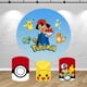 thumbnail image 2 of Fondos de pantalla de Pokémon Pikachu, decoración redonda, fondos para fiestas de cumpleaños de niños, baby shower, monstruo de bolsillo, cilindro elástico, 2 of 4