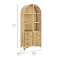 thumbnail image 4 of Jane 71 Inch Tall Arched Natural Rattan Bookshelf in Natural, 4 of 10