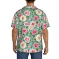 thumbnail image 3 of Lsque Rose Flowers print Men's Cuban Collar Short Sleeve Shirt Summer Beachwear Casual Button Down Fashionable Vacation Leisure Shirt-X-Large, 3 of 7