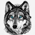 thumbnail image 3 of CafePress - Painted Wolf Grayscale Sweatshirt - Crew Neck Sweatshirt, 3 of 4