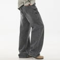 thumbnail image 4 of Mens Jeans Regular Fit Straight Leg Casual Denim Pants With Unique Design Comfort Solid Color Outdoor Hiking Pants Fall With Pocket, 4 of 9