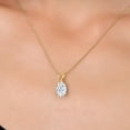 thumbnail image 3 of Gem Stone King 14K Yellow Gold White Moissanite Pendant Necklace for Women | 1.50 Cttw | Gemstone Birthstone | Oval 8X6MM | With 18 inch Chain, 3 of 7