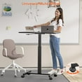 thumbnail image 7 of Mobile Standing Desk, Small Teacher Standing Rolling Desk, Portable Laptop Desk with Lockable Wheels, Computer Workstations, Adjustable Height, Black, 7 of 7