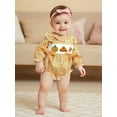 thumbnail image 6 of BemeyourBBs Baby Girl Thanksgiving Romper Embroideried Plaid Long Sleeve Jumpsuit, 6 of 9