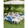 thumbnail image 3 of Outdoor Tablecloth with Umbrella Hole and Zipper, Light Blue Snowman Christmas Rectangle Table Cloth 60x84 Inch Waterproof Tablecloth, Xmas Gifts Wreath Snowflake Picnic Table Cover for Patio Camping, 3 of 7
