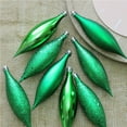 thumbnail image 3 of 8ct Christmas Green Shatterproof 4-Finish Christmas Finial Drop Ornaments 5.5", 3 of 3