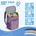 thumbnail image 6 of Travel Cooler Bag - Pink and Purple Of Leopard Print Camping Beer Cooler Backpack with Bottle Opener- Waterproof Insulated Picnic Backpacks - Cooler Bag for Beach, 6 of 6