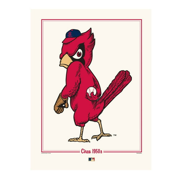 St. Louis Cardinals 12" x 16" 1950 Cooperstown Logo Art Print