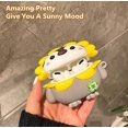 thumbnail image 4 of Cool Funny 3D Cartoon Estética Estilo Kawaii Diseñado Protector Airpod Pro Funda de Silicona con Llavero para Mujeres Hombres Niñas Niños Niños (Pingüino Girasol) TUNC Sencillez, 4 of 5