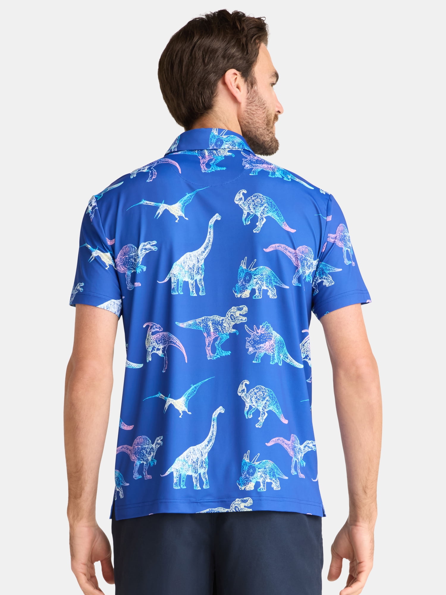Birdie Bound Men's and Big Men's Novelty Print Golf Polo Shirt, Sizes S-5XL