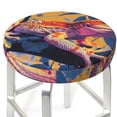 thumbnail image 3 of Balery Colorful Gecko Jungle Art Fundas de asiento para taburete de bar redondo de tela de terciopelo ajustables que protegen de arañazos y manchas para sillas de 14 a 17 pulgadas.-12 inch, 3 of 7