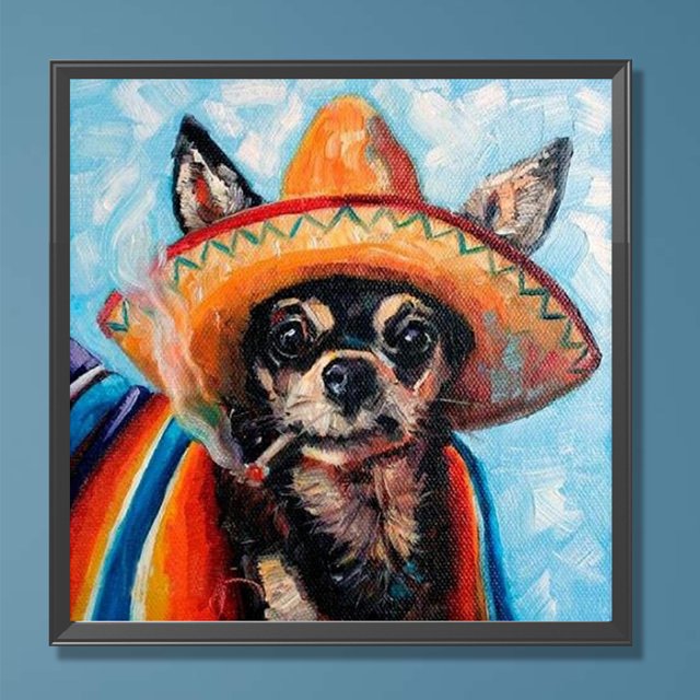 Cuadros Decorativos Kit de pintura por números DIY perro mano aceite arte imagen artesanía hogar pared decoración (H1526) Wdftyju embutido en tela