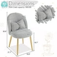 thumbnail image 5 of Ktaxon Vanity Makeup Chair Comfy Accent Chair Small Office Chair for Living Dining Room Bedroom Home Office Faux Rabbit Hair Gray, 5 of 10
