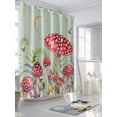 thumbnail image 3 of Fsddascl Mushroom Shower Curtain Set - Standard 72" x 72" Washable Bathtub Curtain with 12 Hooks, Sage Green Butterfly Moon Eucalyptus Leaf Waterproof Fabric Stall Shower Curtains for Bathroom, 3 of 6