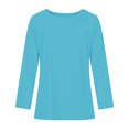 thumbnail image 4 of TKLPEHG Womens Tunic Tops Crew Neck Basic Tunic Tops Fall Tops Solid Color Casual Comfy Lightweight Loose Fashion Long Sleeve T Shirt Pullover (Sky Blue,XXL), 4 of 6