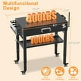 thumbnail image 2 of Adjustable Height (28"& 34") Grill Cart for Ninja Woodfire Outdoor Grill OG701, Foldable Outdoor Grill Stand for Blackstone 17“/22" Griddle, Ooni Pizza Oven, BBQ Prep Table with Se, 2 of 7