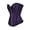 Purple, variant on Women's Gothic Pattern Zip Party Clubwear Plus Size Corset Bustiers Blue XXS