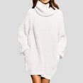thumbnail image 2 of cfhntfmh Oversized Sweater for Women Casual Fall Winter Pullover Tops Turtleneck Long Sleeve Solid Color Knit Pullover, 2 of 3