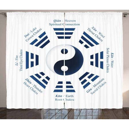 Yin Yang Curtains 2 Panels Set Yin Yang Symbol And Trigrams For I