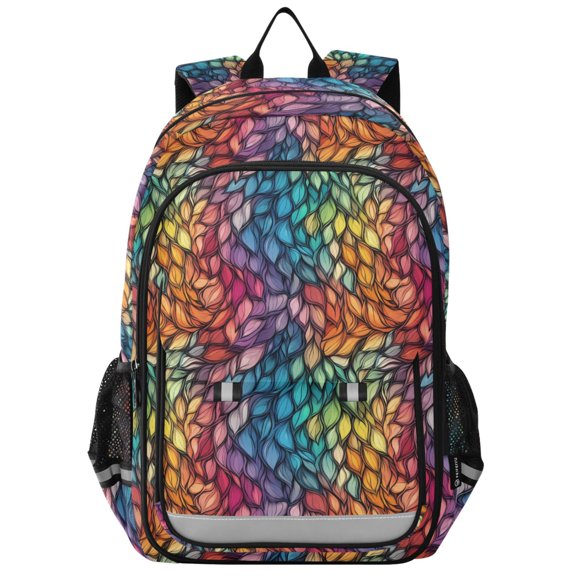 FORMRS Unisex School Backpack 17" Student Travel Bag with Laptop Compartment, Colorful Dragon Scales Pattern