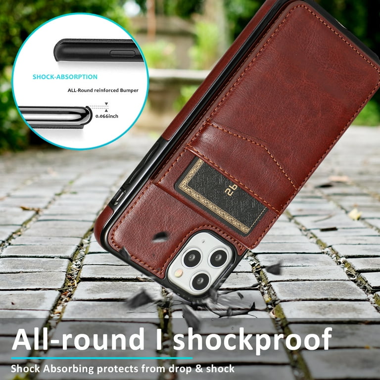 iPhone 11 Wallet Case with Card Holder,OT ONETOP PU Leather Kickstand Card  Slots Case,Double Magnetic Clasp and Durable Shockproof Cover for iPhone 11