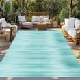 thumbnail image 2 of Turquoise Outdoor Rug 4x6 Ft - Reversible Patio Rug Outdoor Camping Rugs, Modern Abstract Art Ombre Striped Washable Indoor Outdoor Area Rugs, Non-Slip Outdoor Carpet Runner for Deck/Porch, 2 of 8